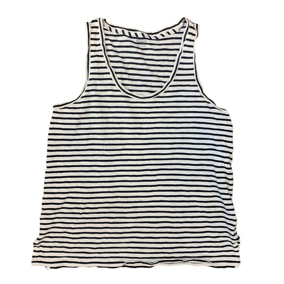 Madewell Tops - Madewell Women's XS Striped Cotton Sleeveless Tank Top Black White Casual